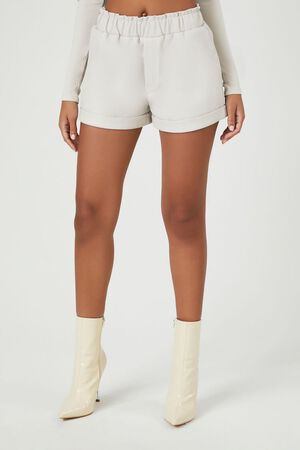 ALMOND Faux Leather High-Waist Shorts, image 2