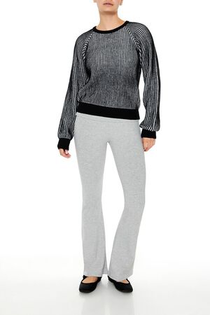 SEASHELL PINK/WHITE Striped Ribbed Knit Sweater, image 2