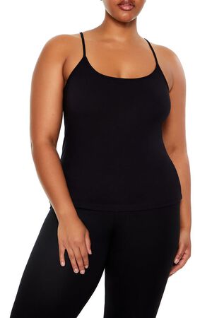 BLACK Plus Size Cotton-Blend Cami, image 1