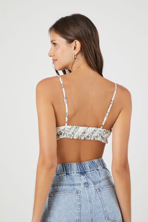 WHITE/GREY Chain Print Bralette, image 3
