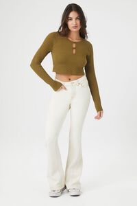 OLIVE Sweater-Knit Cutout Crop Top, image 4