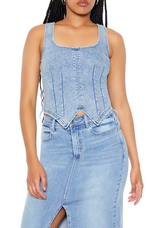 DENIM Stretch-Denim Tank Top, image 1