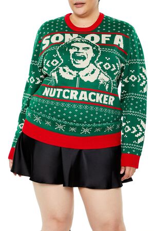 GREEN/MULTI Plus Size Elf Son of a Nutcracker Sweater, image 1