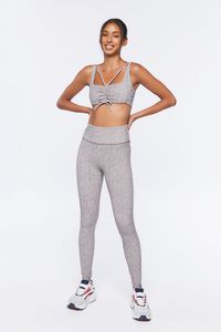 TURKISH COFFEE Ruched Drawstring Sports Bra, image 4