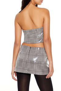 GREY/MULTI Glen Plaid Cropped Tube Top, image 5