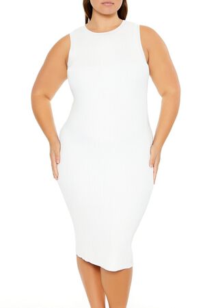 EGRET Plus Size Bodycon Midi Sweater Dress, image 2