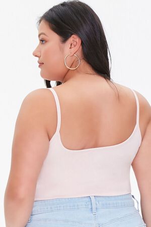 DUSTY PINK Plus Size Basic Cami Bodysuit, image 3