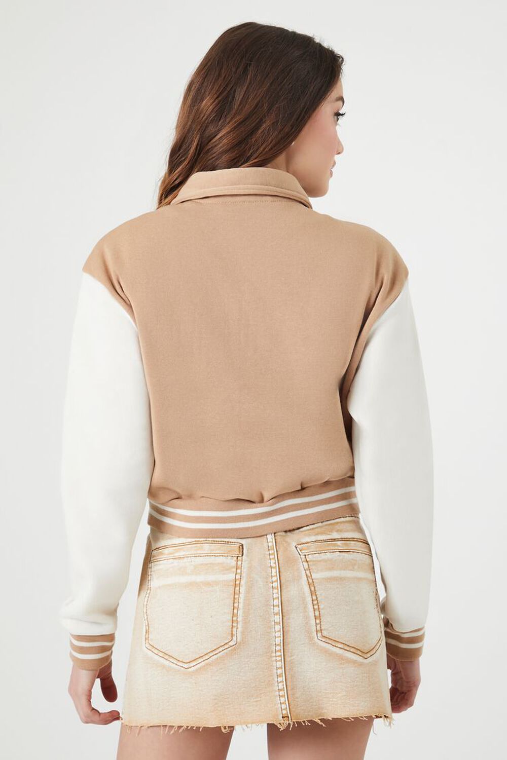 KHAKI/MULTI Varsity Letterman Bomber Jacket, image 3