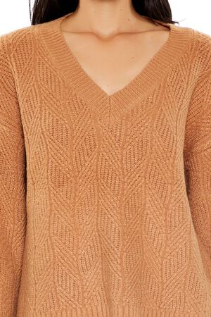 WISTERIA Geo V-Neck Drop-Sleeve Sweater, image 3