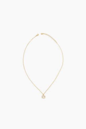 GOLD/AQUARIUS Rhinestone Zodiac Charm Necklace, image 1