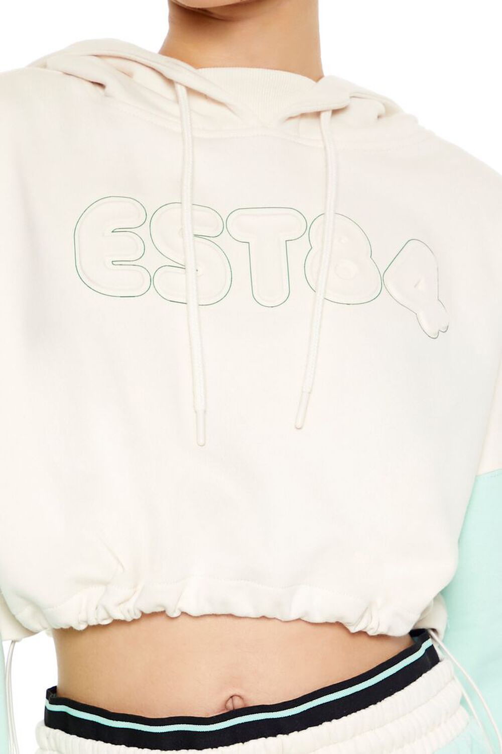 CREAM/SAGE Active Colorblock EST84 Hoodie, image 3