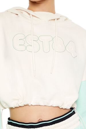 CREAM/SAGE Active Colorblock EST84 Hoodie, image 3