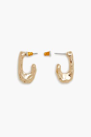 GOLD Hammered Geo Drop Earrings, image 3