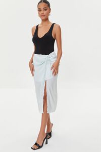 MINT Satin Ruched Drawstring Skirt, image 1