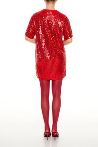 RED/WHITE Sequin Festive AF T-Shirt Dress, image 4