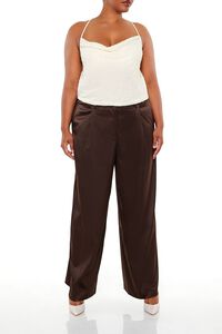 TURKISH COFFEE Plus Size Satin Trouser Pants, image 1