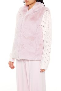 BLOSSOM Notched Faux Fur Vest, image 4
