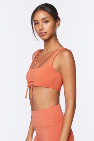 POWDER PINK Drawstring Sports Bra, image 2