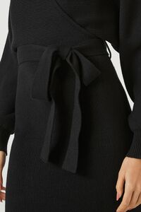BLACK Sweater Midi Wrap Dress, image 5