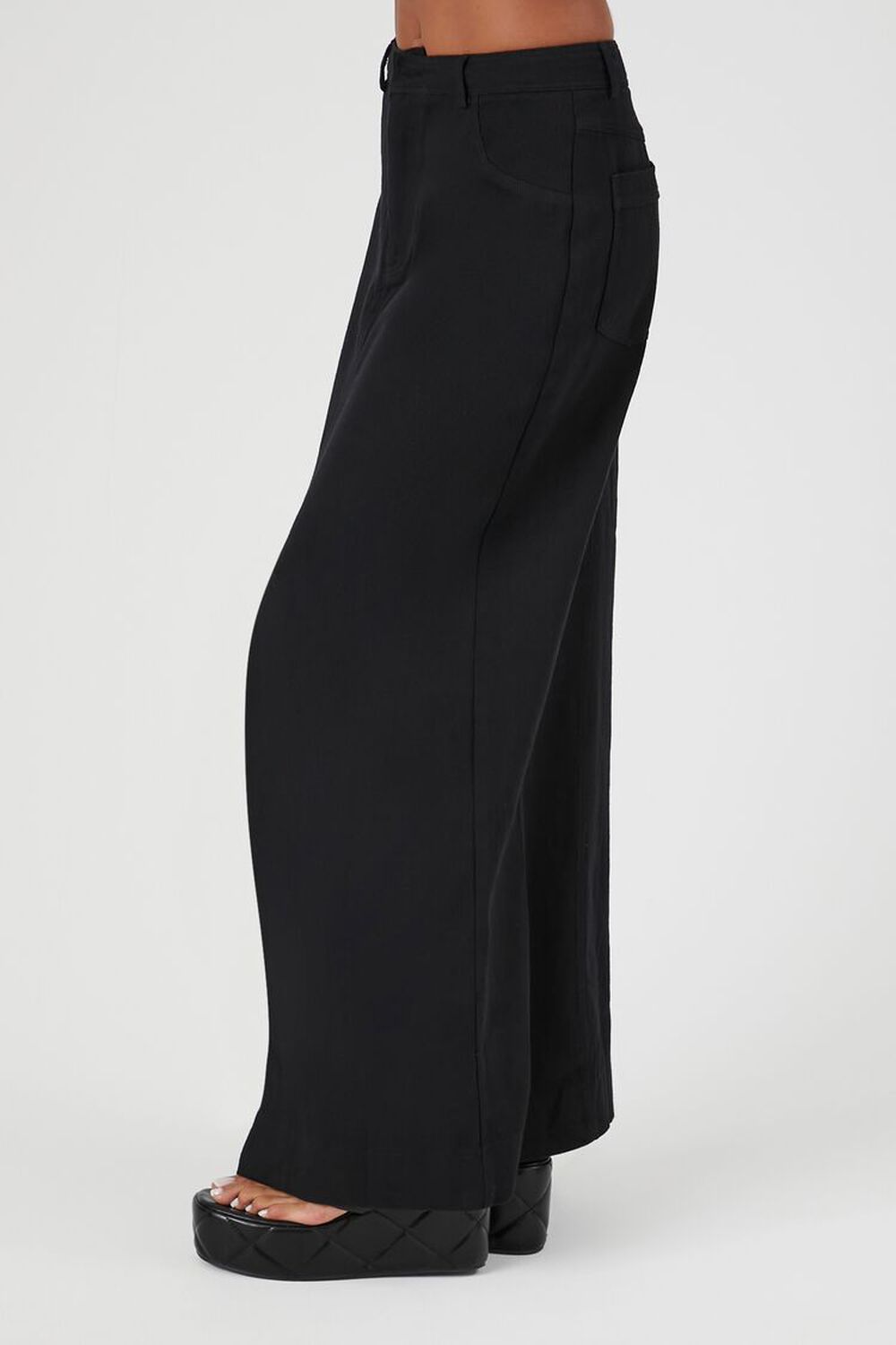 BLACK Twill Split-Hem Maxi Skirt, image 3