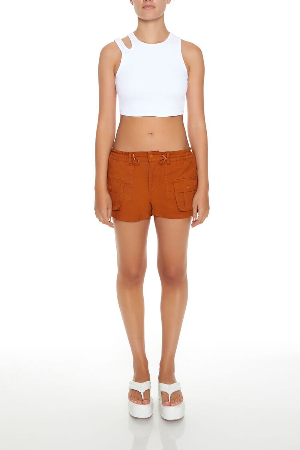 TOFFEE Twill Drawstring Cargo Shorts, image 1