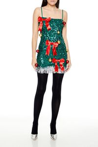 GREEN/MULTI Sequin Christmas Tree Dress, image 7
