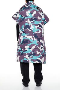 BLACK/MULTI Camo Print Longline Puffer Vest, image 5