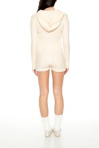 IVORY Hooded Cable Knit Zip-Up Romper, image 5