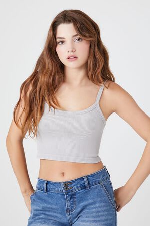 GREY VIOLET Seamless Mineral Wash Cropped Cami, image 1