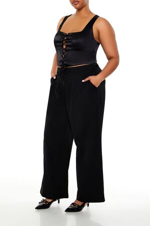 CHAMPAGNE PEARL Plus Size Wide-Leg Trouser Pants, image 3