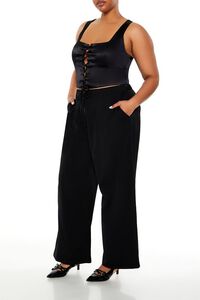 BLACK Plus Size Wide-Leg Trouser Pants, image 3