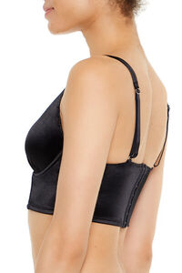 BLACK Satin Hook-and-Eye Bra, image 4