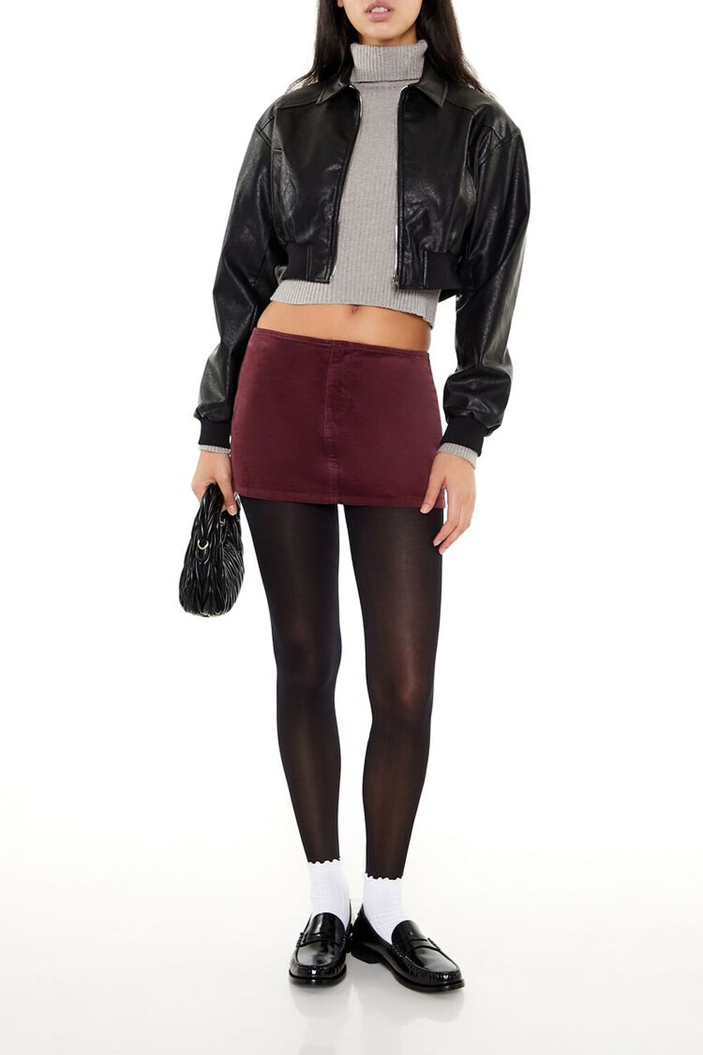 MERLOT Velvet Mini Skirt, image 1