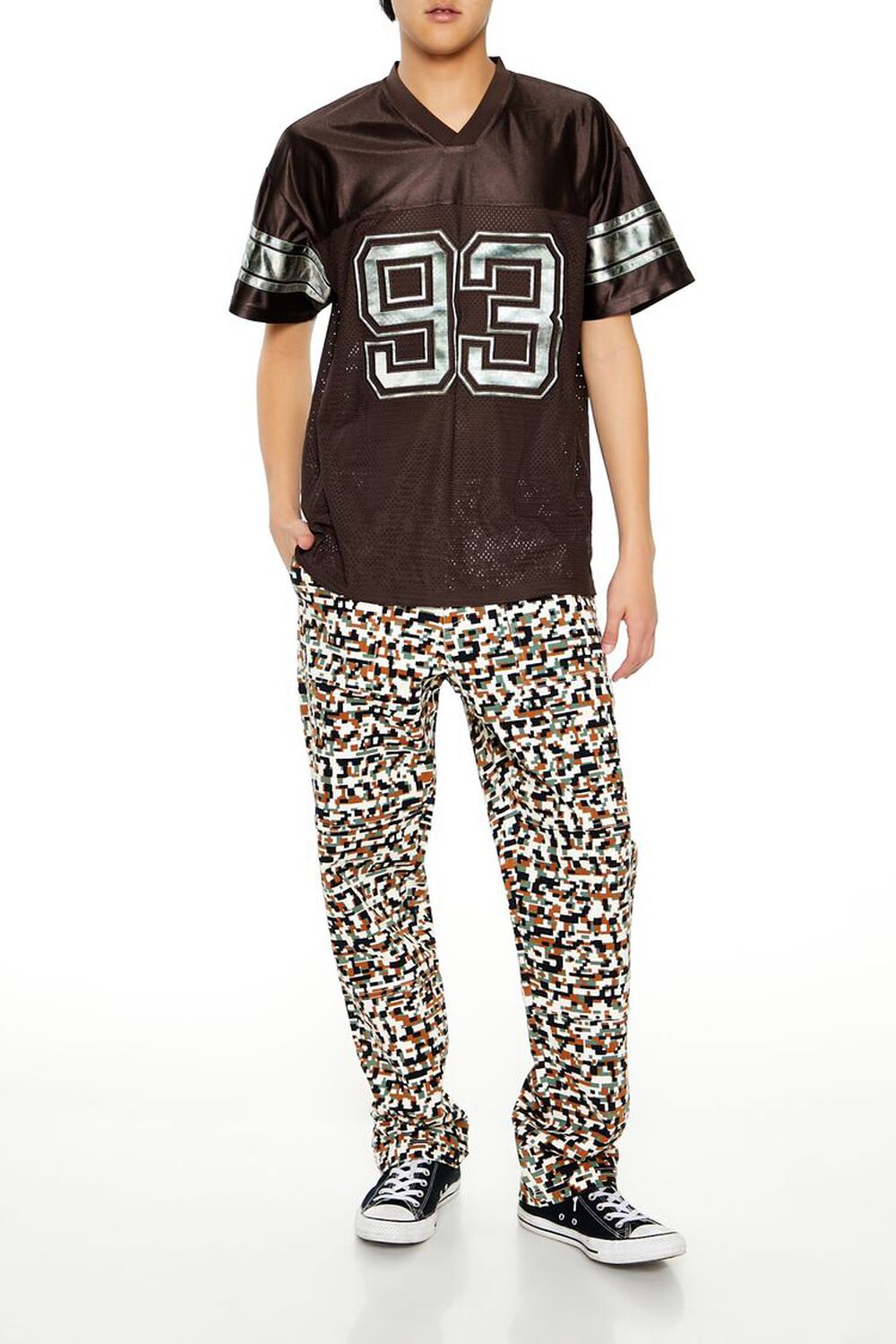 OLIVE/MULTI Geo Camo Slim-Fit Pants, image 1