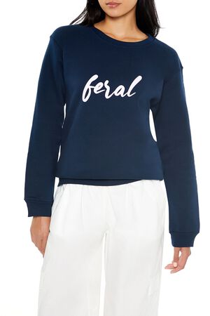 NAVY/MULTI Feral Graphic Pullover, image 1