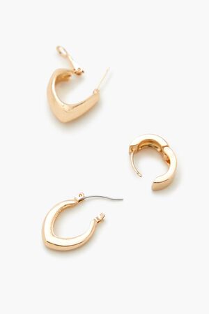 GOLD Geo Hoop Earring Set, image 3