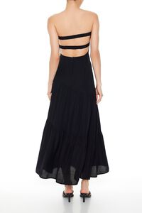 BLACK Strapless Asymmetrical Maxi Dress, image 5