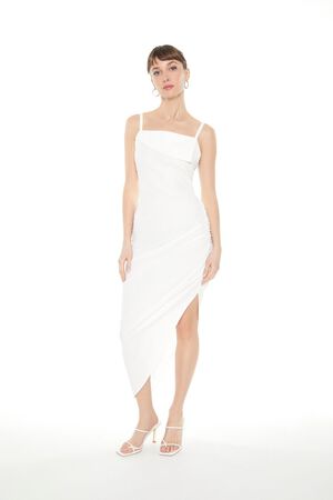 CREAM Asymmetrical Cami Midi Dress, image 1