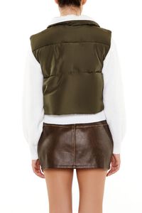 OLIVINE  Quilted Cropped Zip-Up Vest, image 5