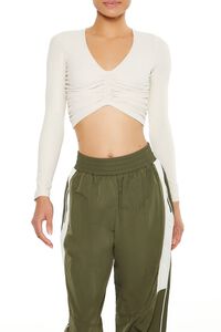BIRCH Active Ruched Crop Top, image 1