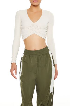 BIRCH Active Ruched Crop Top, image 1
