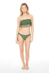 HUNTER GREEN Fringe Cheeky Bikini Bottoms, image 4