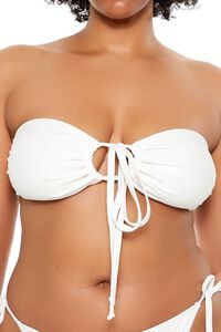 WHITE Plus Size Convertible Bandeau Bikini Top, image 2
