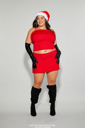 RED Plus Size Mean Girls Faux Fur Sweater-Knit Cami, image 2