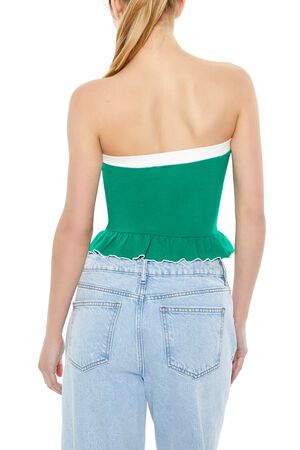 GREEN/MULTI Los Angeles 1990 Ruffle Tube Top, image 3