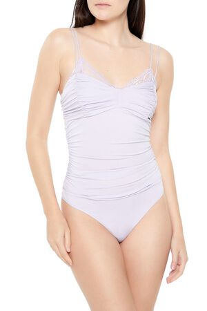 WISTERIA Lace-Trim Ruched Bodysuit, image 2