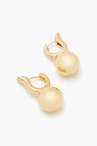 GOLD Round Huggie Hoop Earrings, image 2