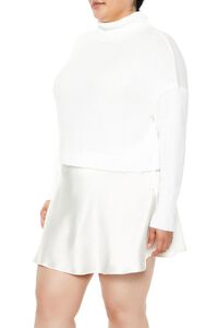 WHITE Plus Size Turtleneck Sweater, image 4