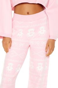 PINK/WHITE Fair Isle Wide-Leg Pajama Pants, image 5