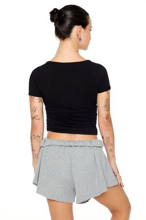 BLACK Ruched Cropped Tee, image 3